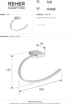 Полотенцедержатель Remer Flat хром (CR) FT44CR