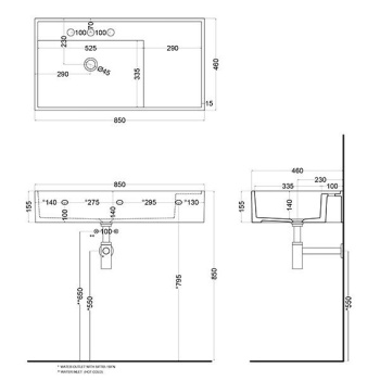 Раковина накладная Cielo Plinio PNLA PL 140 см голубой