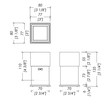 Стакан настольный Devon&Devon Cube белый/хром CUBE303CR