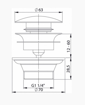 Вентиль давления Bette хром B581-901