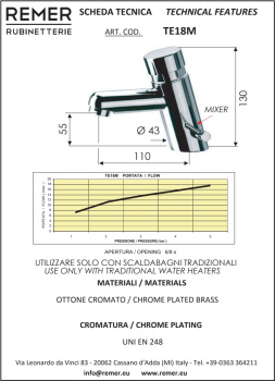 Кран порционный  Remer Tempor для раковины TE18M