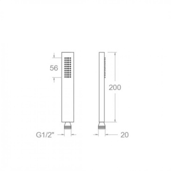 Душевая лейка Ramonsoler Hydrotherapy прямоугольная 1 режим латунь 4716MR