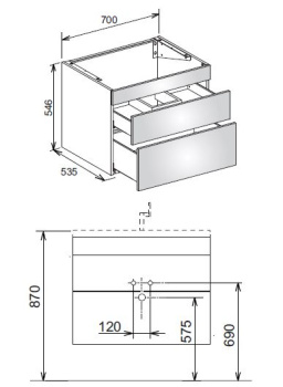 Тумба под раковину Keuco 70 31541370000 коричневая