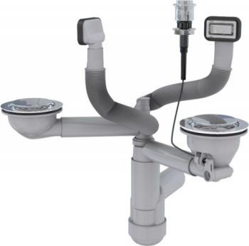 Двойной сифон с одним переливом 2XSL 114-PP-114,