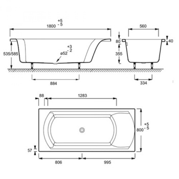 Акриловая ванна Jacob Delafon Ove 180x80 E60143RU-00