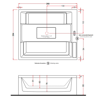 Минибассейн Gruppo Treesse Maya 2600х2050х950 ,г/м, хромотерапия 2, фильтрация, озон дезинф., внешняя панель VTR белая, нагреватель3kw, белый V232IXBNB220O00I