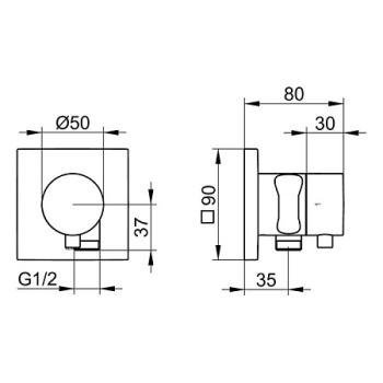 Запорный вентиль Keuco Ixmo 59557011202 хром