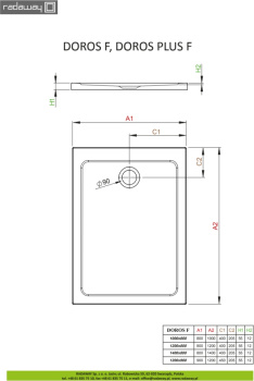 Душевой поддон Radaway Doros Plus F 90 SDRFP9070-01