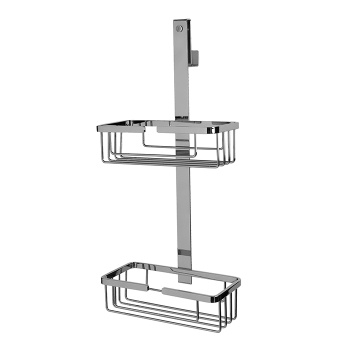 3SC APPY Полочка-корзинка двойная 25х12хh57см, подвесная на стекло, цвет: хром APPY2SL