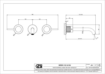Смеситель для раковины Gessi 54194.708 медь