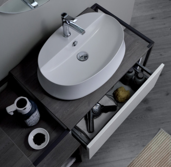 Тумба под раковину напольная Simas Frame FM2 сер. ясень 181x72 см серый