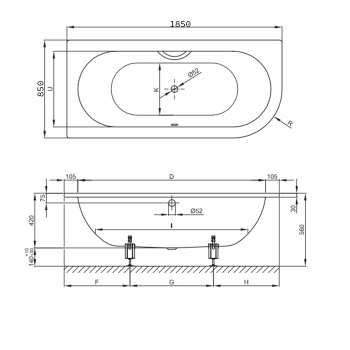 Стальная ванна Bette Starlet 185x85 6670-000 PLUS