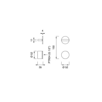 Смеситель для ванны CЕА Design Bar BAR 72 S с термостатом сталь