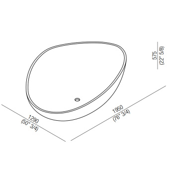 Ванна из искусственного камня Agape Drop 195x129 AVAS1097ZL