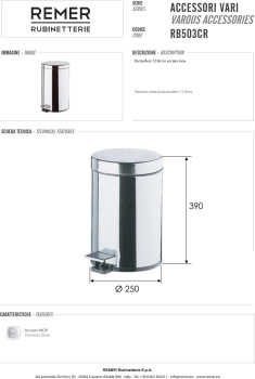 Ведро Remer Acces 12 литров RR RB503 RB503CR