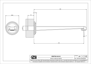 Излив Gessi VENTI20 65101.727 Brass Brushed PVD