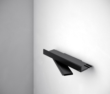 Полочка для душа Keuco Reva 12859370000 с стеклоочистителем, съемная, с крючками, черная