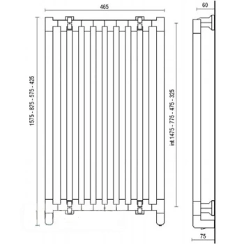 Полотенцесушитель электрический Margaroli Cielo 580465NOV 87.5x46.5 левый черный