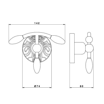 Крючок подвеной Nicolazzi Liberty хром 1081CR16