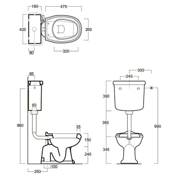 Механизм слива для унитаза Simas D 23br бронза