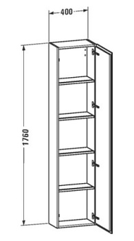 Duravit L-Cube Шкаф-пенал капучино R