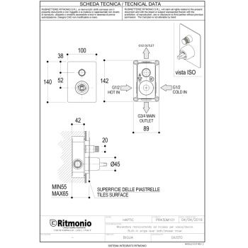 Смеситель для душа Ritmonio Taormina хром PR43GN101CRL