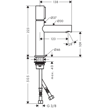 Смеситель для раковины Axor Uno 45012140 бронза