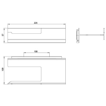 Держатель бумаги Emco Aura открытый слева, черный 8500 134 01