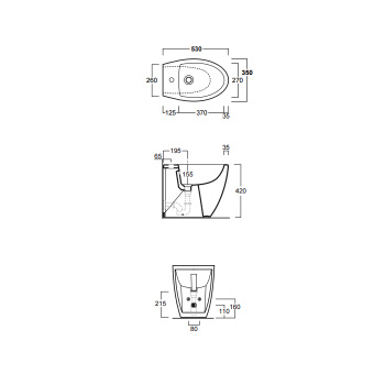 Напольное биде Simas LFT Spazio LFT21 nero*1 черный