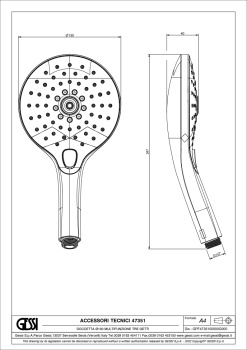 Душевая лейка Gessi Origini 47351.727 Brass Brushed PVD