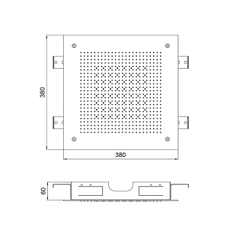 Встраиваемый верхний душ Almar 38х38, 2 режима, нержавеющая сталь брашированная E044282.BS