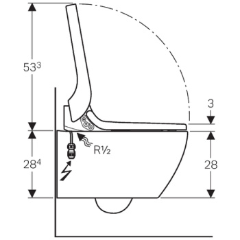 Унитаз-биде напольный Geberit AquaClean Tuma Comfort 146.310.11.1 панель белый