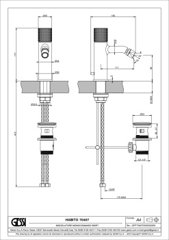 Смеситель для биде Gessi Habito 70407.735 Warm Bronze PVD