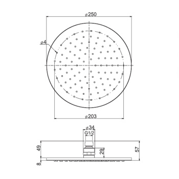Верхний душ из латуни Fima Carlo Frattini Wellness 250, чёрный матовый F2621/2NS