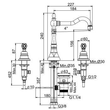 Смеситель для раковины Fima Carlo Frattini Herend F5401OR золото
