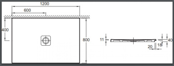 Душевой поддон 120x80 см Jacob Delafon Replay N144K-00 белый