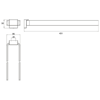 Полотенцедержатель двойной Emco Cue 431 мм, хром, 3250 001 43