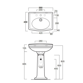 Раковина Simas Londra LO914bi*1 белый