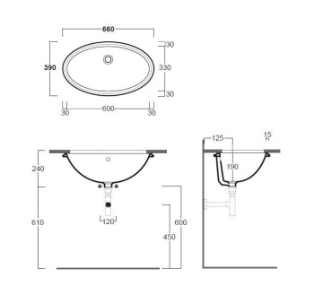 Раковина встраиваемая Simas LFT Spazio LFT74antacite matt 66 см черный