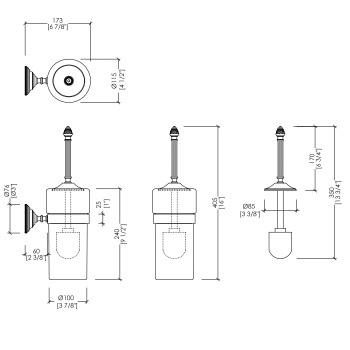 Ёршик подвесной Devon&Devon Diamond белая керамика никель блестящий WHD520NKBI