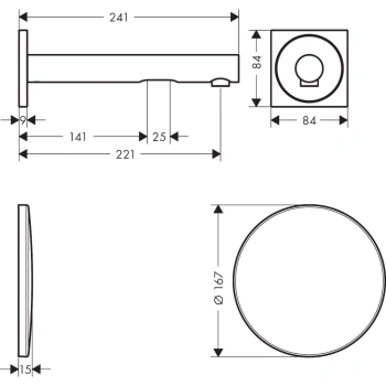 Электронный смеситель для раковины Axor Uno 45111000 питание от сети, хром