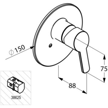 Смеситель для душа Kludi Logo Neo 374200575, хром