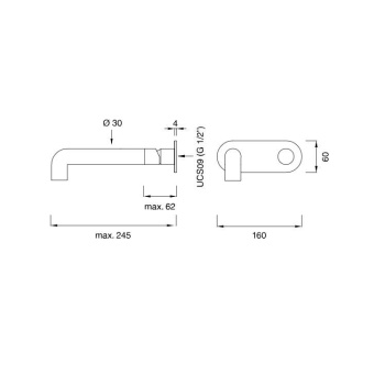 Смеситель для ванны CЕА Design Cartesio CAR 31 L сталь