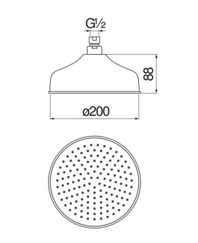 Верхний душ Nobili AD139/12GDP золото
