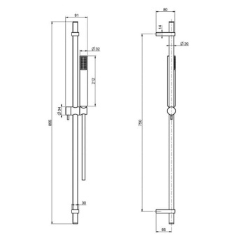 Душевая штанга c ручным душем и шлангом Fima Carlo Frattini Wellness 1500, брашированное золото F2150OS