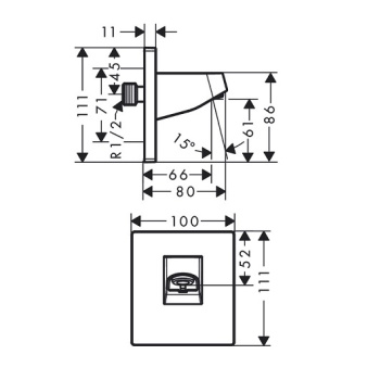 Держатель верхнего душа, Hansgrohe, Pulsify