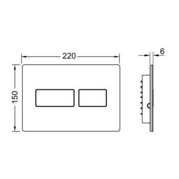 TECEsolid. Панель смыва  с двойной системой смыва для унитаза, цвет никель с текстурой линии