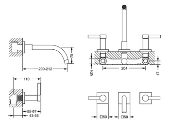Смеситель для раковины Jorger Charleston Square 634.30.360.000 хром