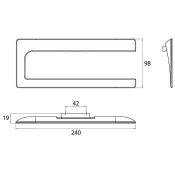 Полотенцедержатель-кольцо Emco Art подвесной, правый открытое, 240mm, хром 1655 001 01