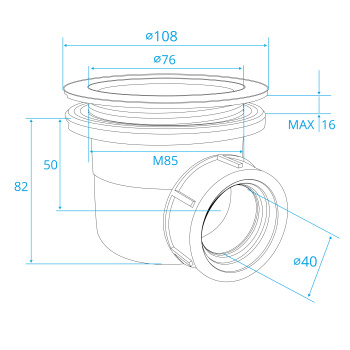 Сифон для душевых поддонов RGW S-010-1 Волна бежевый 90 мм 502411101-03